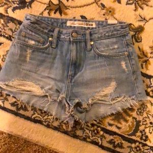 Lovers+friends denim distressed shorts